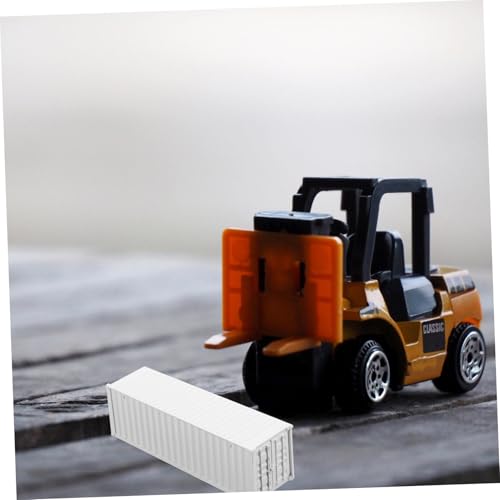 HONMEET LKW Anhänger Modell Container Weiß Zubehör für DIY Basteln Miniatur Lastwagen Wagen für Sandkasten und Landschaftsgestaltung von HONMEET