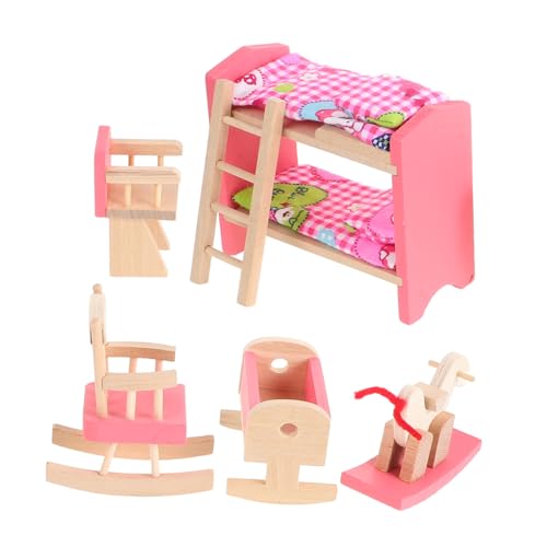 HONMEET Maßstab Doppelstockbett mit Treppe Vintage Stil Robust für Puppen Schlafzimmer Zubehör HONMEET Maßstab Doppelstockbett mit Treppe Vintage Stil Robust für Puppen Schlafzimmer Zubehör von HONMEET
