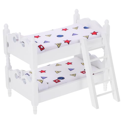 HONMEET Maßstab Stabiles Puppenbett mit Detailreicher Realistischer Langlebiges Kinderzimmer Zubehör Vielseitig für Puppenhaus Dekoration Geeignet von HONMEET
