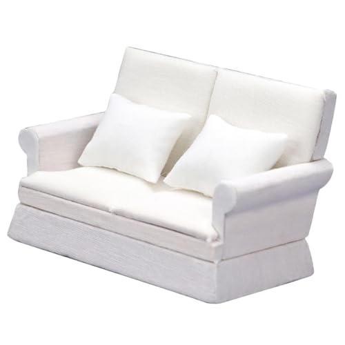 HONMEET Maßstab Weißes Puppenhaus Wohnzimmer Deko Miniatur Couch Ornament für Mini Haus Dekoration HONMEET Maßstab Weißes Puppenhaus Wohnzimmer Deko Miniatur Couch Ornament für Mini Haus Dekoration von HONMEET