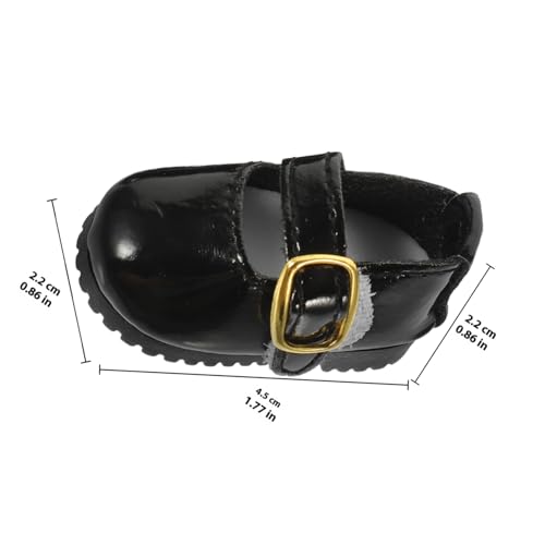 HONMEET Mini Bjd Puppenschuhe Schwarz Leder Puppenlederschuhe für Gelenkpuppe Mädchen Doll Dress up Decorative Shoes von HONMEET