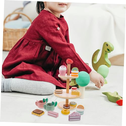 HONMEET Mini Cupcake Set aus Holz Realistisches für Mädchen Leichtes Dessert Modell Glatte Oberfläche Langlebig Rollenspiel Zubehör für Puppenhaus und Teeparty von HONMEET