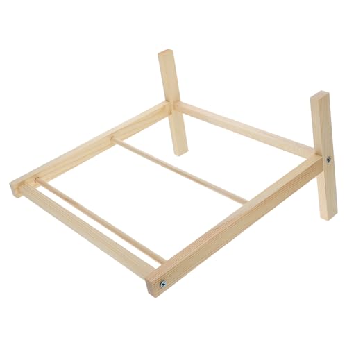 HONMEET Mini Kleiderständer für Puppenhaus Doppelstöckiger Holz Kleiderbügel Platzsparend Einfach zu Montieren Stilvolles Puppenmöbel Zubehör für Puppenkleidung und Puppenkleiderschrank von HONMEET