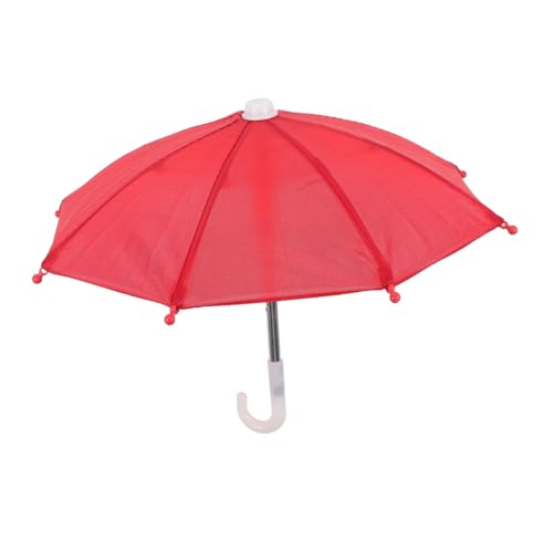 HONMEET Mini Regenschirm Puppenzubehör Roter Miniaturschirm Puppen Leicht Stabil Vielseitig für Puppenhäuser und Dekorationen von HONMEET