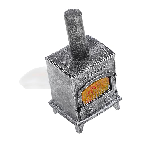 HONMEET Miniatur Kamin Modell mit Beleuchtung Batteriebetrieben Puppenhaus Zubehör Langlebiges Harz für Puppenmöbel und Wohnzimmereinrichtung von HONMEET