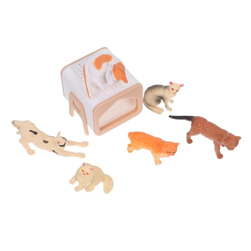 HONMEET Miniatur Katzenfiguren Realistische Kunststoff Katzen für Puppenhaus Dekoration Geburtstag Party Weihnachten Mikro Landschaft DIY Basteln für Katzenliebhaber von HONMEET