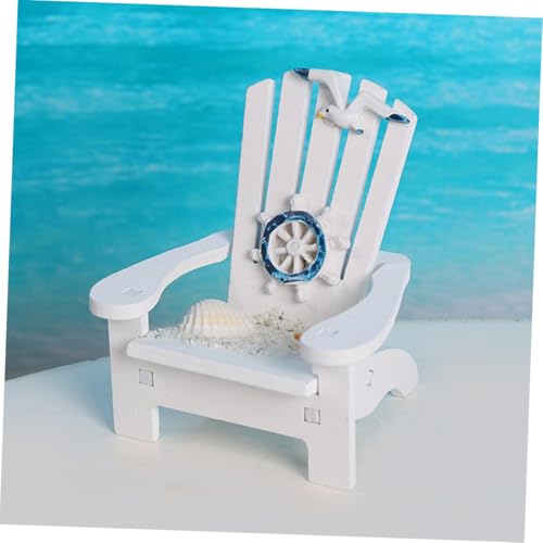 HONMEET Miniatur Strandstuhl Modell Weiße Mediterrane Puppenmöbel Deko Stabiler Mini Liegestuhl für Mikrolandschaft Geeignet für Puppenhaus Garten und Tischdekoration von HONMEET