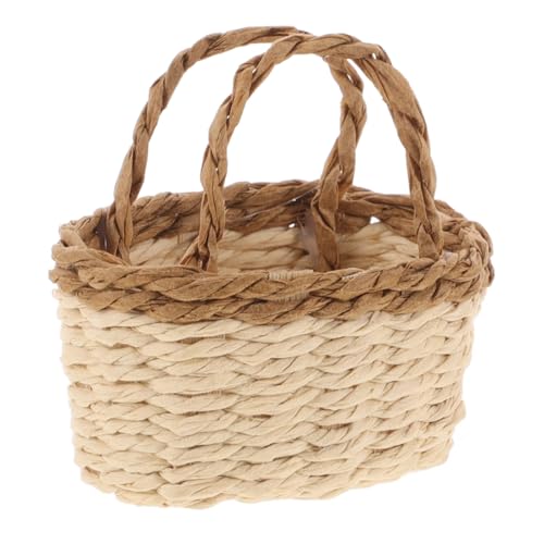 HONMEET Miniaturkorb Handgewebt Kompakt und Dekorativ Rustikaler Puppenkorb für Puppenhaus und Mikro Landschaft Vielseitig als Spielzeugaufbewahrung und Foto Requisite Geeignet von HONMEET