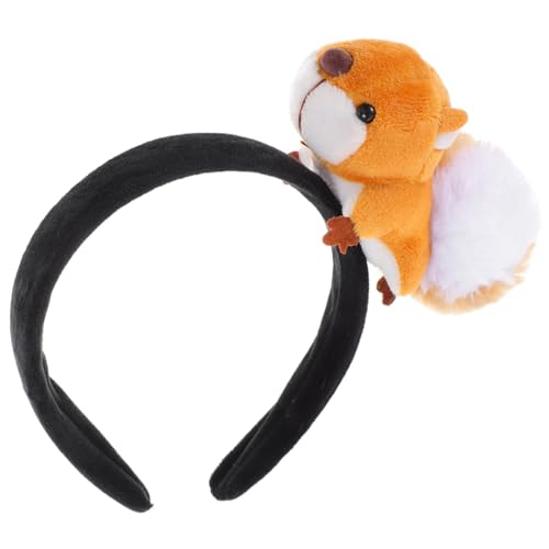 HONMEET Niedliches Plüsch Eichhörnchen Haarreif aus Hochwertigem Rutschfestes Party Haaraccessoire für Erwachsene Kreatives Cartoon Tierhaarschmuck für Familienfeiern und Fotospaß von HONMEET