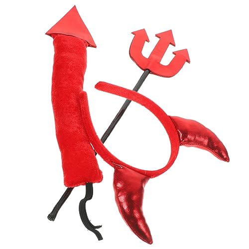 HONMEET Party Lustig für Teufelsohren Teufelshörner Teufel Kostüme Stoff Frauen Stirnbänder Cosplay Hörner Stirnband Dämon Prop Teufelsgabel Hörner Halloween Haarband von HONMEET