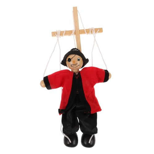 HONMEET Piraten Marionette aus Holz Interaktives Zugschnur für Fördert Fingerbeweglichkeit und Kreativität Nostalgisches Handwerk für Partys und Aufführungen Zufälliger von HONMEET