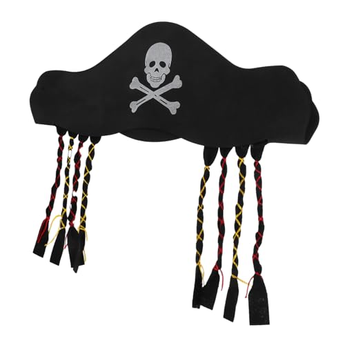 HONMEET Piratenhut mit Geflochtenen Zöpfen aus Weichem Eva material Komfortables Piratenkostüm Zubehör für Erwachsene für Karneval Halloween und Piratenparty von HONMEET