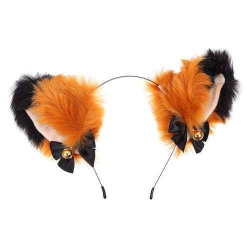 HONMEET Plüsch Fuchsohren Stirnband mit Glöckchen Weicher Haarreif für Mädchen Party Niedliches Haaraccessoire und Bequem Geeignet für Cosplay und Karneval von HONMEET