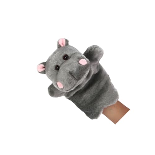 HONMEET Plüsch Hippo Handpuppe für Sichere Weiche Handpuppe zum Geschichtenerzählen Interaktives für Eltern Junge Mädchen Spiele für Frühe Bildung und Rollenspiele Dunkelgrau von HONMEET