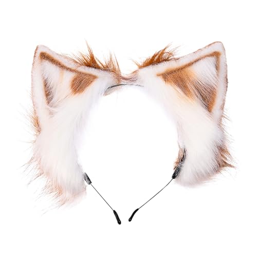 HONMEET Plüsch Katzenohren Haarreif Tierohren Kopfschmuck Flauschig Damen Cosplay Kostüm Fasching Karneval Party Accessoire HONMEET Plüsch Katzenohren Haarreif Tierohren Kopfschmuck Flauschig Damen Cosplay Kostüm Fasching Karneval Party Accessoire von HONMEET