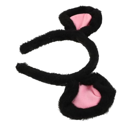 HONMEET Plüsch Mausohren Haarreif mit Schleife Weiches Stirnband für Damen Komfortables Cosplay accessoire Vielseitig Einsetzbar für Geburtstag Party Fasching und Tägliche Verkleidung von HONMEET