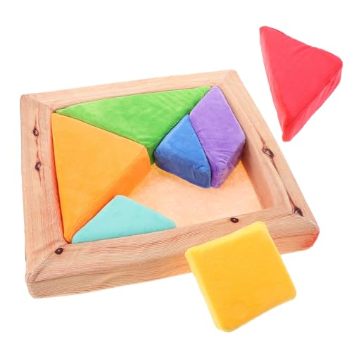HONMEET Plüsch-Tangram Puzzle interaktives Kindergarten kindertagsgeschenk Geburtstagsgeschenk für Babys bunt mit kleine Rätsel für Puzzle Formen von HONMEET