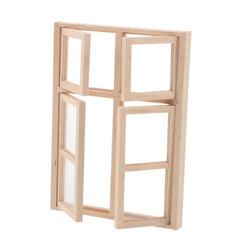 HONMEET Puppenhaus Holzfenster und Doppeltürrahmen Stabile Miniatur Türen und Fenster für DIY Puppenmöbel und Puppenhaus Deko Praktische Bastelaccessoires für Miniatur Szenen von HONMEET