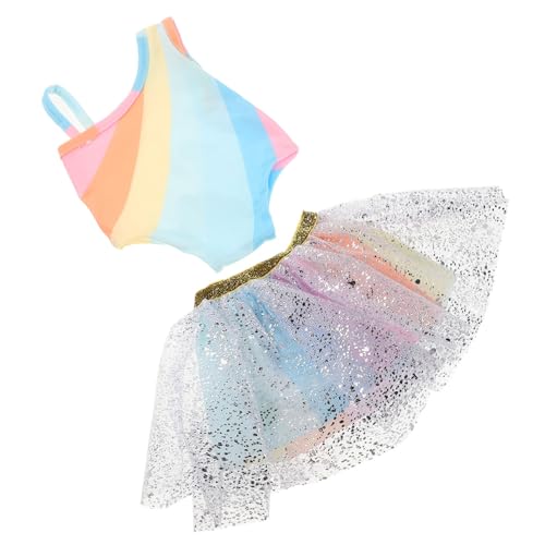 HONMEET Puppenkleider mit Glitzertüllrock und Regenbogenmuster Modisches Puppenkleid für Mädchen Vielseitig für Spiel und Party Einfach Anzuziehen Fördert Kreativität und Feinmotorische HONMEET Puppenkleider mit Glitzertüllrock und Regenbogenmuster Modisches Puppenkleid für Mädchen Vielseitig für Spiel und Party Einfach Anzuziehen Fördert Kreativität und Feinmotorische von HONMEET