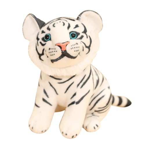 HONMEET Realistisches Weißes Tiger Kuscheltier Plüschtier Weiches Stofftier als Geschenk Dekoratives Tiger Maskottchen für Party und Wohnraum von HONMEET