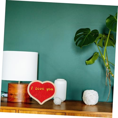 HONMEET Romantisches Rotes Herz Puzzle aus Holz Verschleißfestes Deko Valentinstag Hochzeiten Jubiläen Liebevolles Geschenk und Kreatives Denkspiel für Besondere Momente von HONMEET