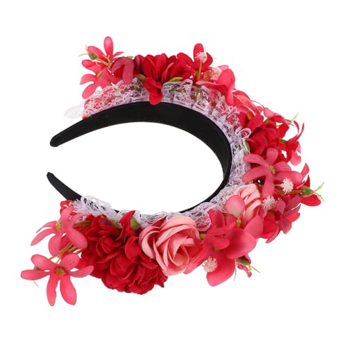 HONMEET Rotes Rosen Stirnband mit Realistischen Blüten Leichtes Haarband für Damen und Mädchen Komfortabel für Halloween Partys Ethnisches Kostüm und Foto Requisiten HONMEET Rotes Rosen Stirnband mit Realistischen Blüten Leichtes Haarband für Damen und Mädchen Komfortabel für Halloween Partys Ethnisches Kostüm und Foto Requisiten von HONMEET