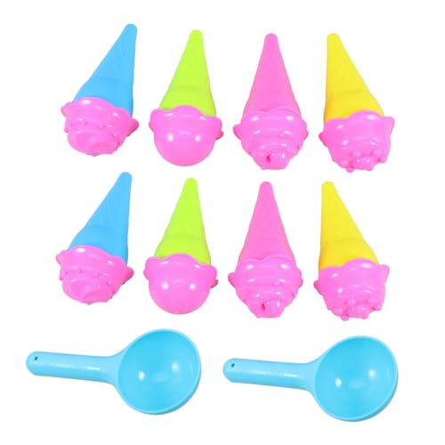 HONMEET Sandspielzeug Eisformen Bunte Plastik Eistüten Sandformen mit Schaufeln Robust und Kindersicher für Outdoor Strand und Sandkasten Spielspaß von HONMEET