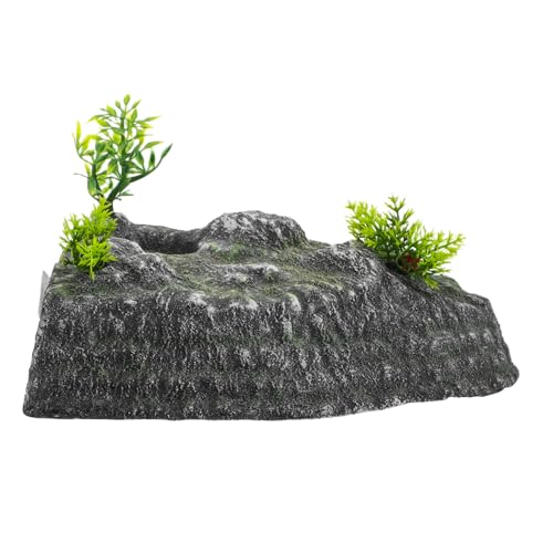 HONMEET Schildkröte Backenplattform Schildkröte Klettern Rampenharz Ruhestall Realistic Rock Landscaping Dekoration Für Schildkrötenreptilien Lebensraum von HONMEET