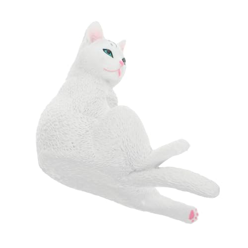 HONMEET Weißes Katzenspielzeug Simulierte Katzenfigur Katzenmodell Aus Kunststoff Lebensechte Katzenstatue Für Dekoration HONMEET Weißes Katzenspielzeug Simulierte Katzenfigur Katzenmodell Aus Kunststoff Lebensechte Katzenstatue Für Dekoration von HONMEET