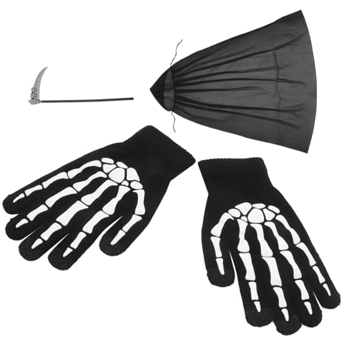 HONMEET Halloween Cosplay Cape Erwachsene Tod Kostüm Cape Handschuhe Dekorative Requisiten Set HONMEET Halloween Cosplay Cape Erwachsene Tod Kostüm Cape Handschuhe Dekorative Requisiten Set von HONMEET