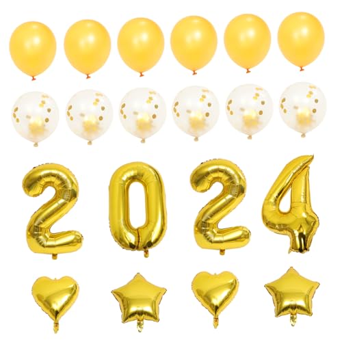 HONMEET Teiliges Folienballon Gold Neujahrs Party Dekoration Reißfest Einfach Aufzublasen für Silvester und Festlichkeiten Festliche Atmosphäre für Gäste HONMEET Teiliges Folienballon Gold Neujahrs Party Dekoration Reißfest Einfach Aufzublasen für Silvester und Festlichkeiten Festliche Atmosphäre für Gäste von HONMEET