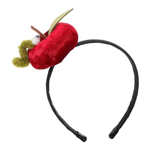 HONMEET Velvet Stirnband mit Rotem Apfel dekor Leichtes Weihnachts haaraccessoire für Damen Niedlicher Kopfschmuck für Festliche Partys und Feiertagsfeiern Bequemer Haarschmuck von HONMEET