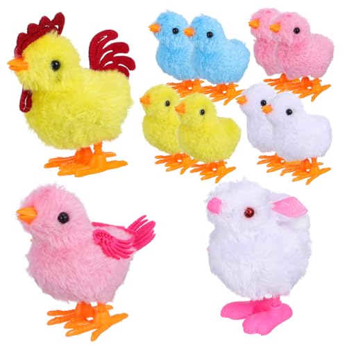 HONMEET Windup Küken Farben Je Plus Hahn Henne Hase Flauschiges Aufziehspielzeug für Ostern Partydeko Motorische Fantasievolles Wachstumsspielzeug von HONMEET