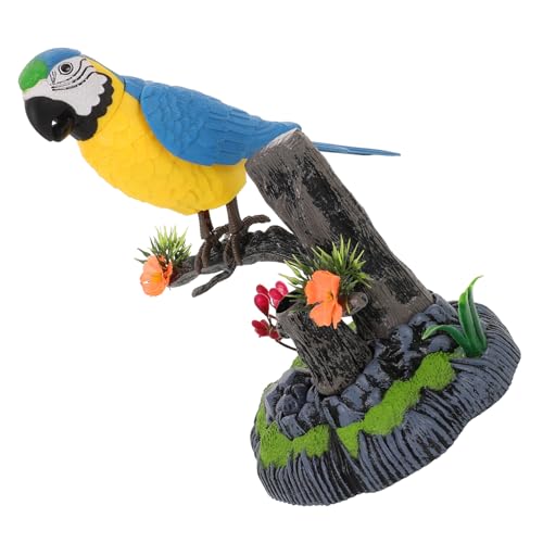 HONMEET Zwitschernder Papagei, Vogelspielzeug: Realistische, Sich Bewegende Elektrische Vögel Auf, Statue, Lebensechte Geräusche, Bewegungssensor, Schnabel, von HONMEET