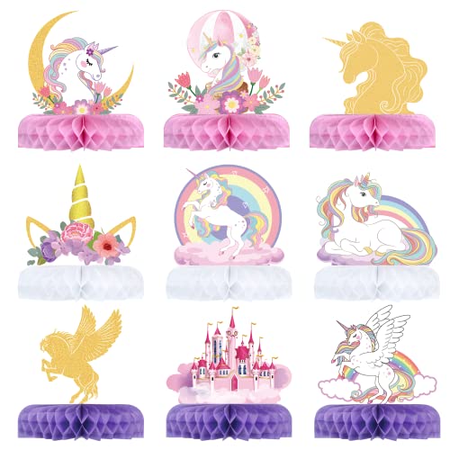 HONMOK 9 Stück Einhorn Bienenwabe Einhorn Party Deko 3D Waben Unicorn Honeycomb Mittelstücke Papier Herzstück Tischaufsätze Dekoration für Mädchen Geburtstag Thema Party Tischdeko 15x4 cm HONMOK 9 Stück Einhorn Bienenwabe Einhorn Party Deko 3D Waben Unicorn Honeycomb Mittelstücke Papier Herzstück Tischaufsätze Dekoration für Mädchen Geburtstag Thema Party Tischdeko 15x4 cm von HONMOK