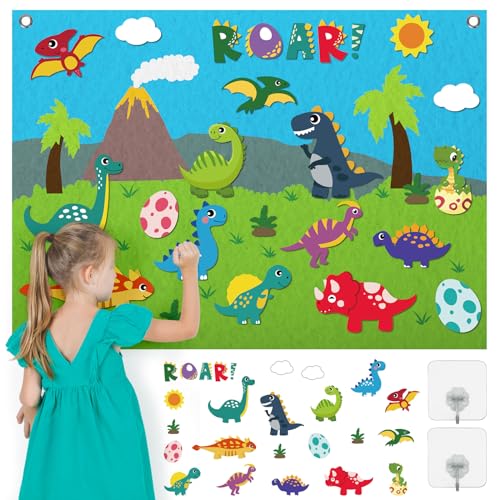 HONMOK Filztafeln Kinder, Motorikspielzeug Dino-Thema, Montessori Lernspielzeug, Pädagogisches Spielzeug, Sortierspiel ab 3 Jahre Motorikwand Früherziehung für Kleinkind Kindergarten Kindergeschenk HONMOK Filztafeln Kinder, Motorikspielzeug Dino-Thema, Montessori Lernspielzeug, Pädagogisches Spielzeug, Sortierspiel ab 3 Jahre Motorikwand Früherziehung für Kleinkind Kindergarten Kindergeschenk von HONMOK
