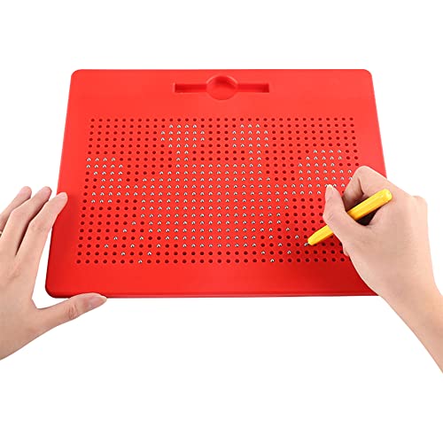 HONPHIER Kinder Zaubertafel Magnetische Zeichenbrett Reißbrett mit Stift Stahlkugel Tablet Abwischbar Schreiben Pädagogisches Spielzeug Reißbrett Lernspielzeug für Kinder (Groß, Rot) von HONPHIER