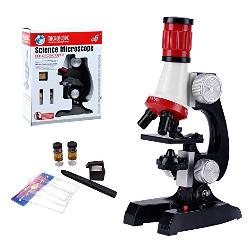 HONPHIER Mikroskop für Kinder Beginner Microscope Kit 100x 400x 1200x Magnification LED Licht, Mikroskopset für Kinder, Schüler von HONPHIER