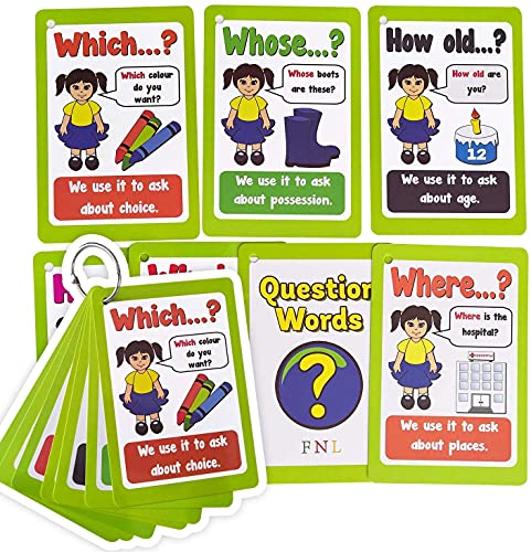 HONTOUSIP Englische Lernkarten mit Fragenwörtern | Sätze Grammatik Lernen Taschenwörter Karten | für Vor-K/Lehrer/Autismus-Therapeuten HONTOUSIP Englische Lernkarten mit Fragenwörtern | Sätze Grammatik Lernen Taschenwörter Karten | für Vor-K/Lehrer/Autismus-Therapeuten von HONTOUSIP