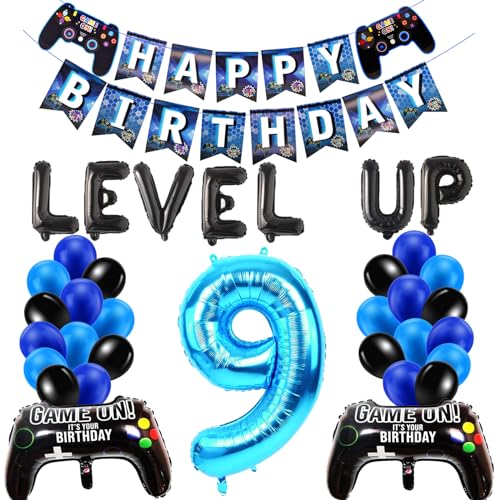 Geburtstag Deko 9 Jahre Junge, Gamer Geburtstagsdeko 9 jahre Junge, Videospiel Luftballon 9. Geburtstag, Schwarz Blau Ballons Zahl 9 Folienballon für Kinder Jungen Geburtstag Party Dekoration Geburtstag Deko 9 Jahre Junge, Gamer Geburtstagsdeko 9 jahre Junge, Videospiel Luftballon 9. Geburtstag, Schwarz Blau Ballons Zahl 9 Folienballon für Kinder Jungen Geburtstag Party Dekoration von HONZSAN