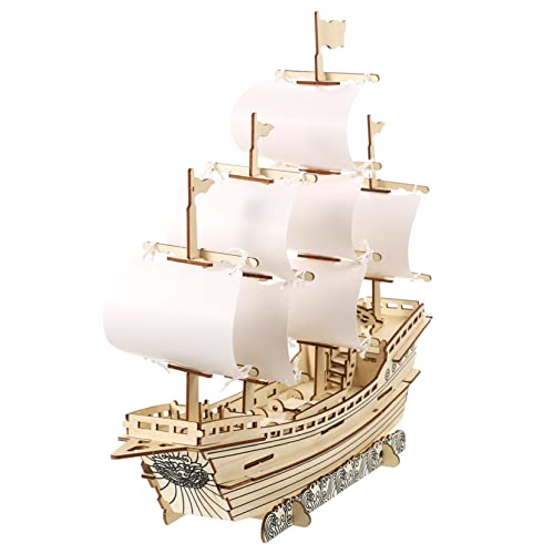 HOODANCOS 1 Satz 3D Puzzle Modellbausatz Puzzles Segelbootmodell Erwachsene Kinderspielzeug Segelbootspielzeug Segelbootspielzeug Segelboot Bastelmodell Montagespielzeug Segelbootspielzeug von HOODANCOS