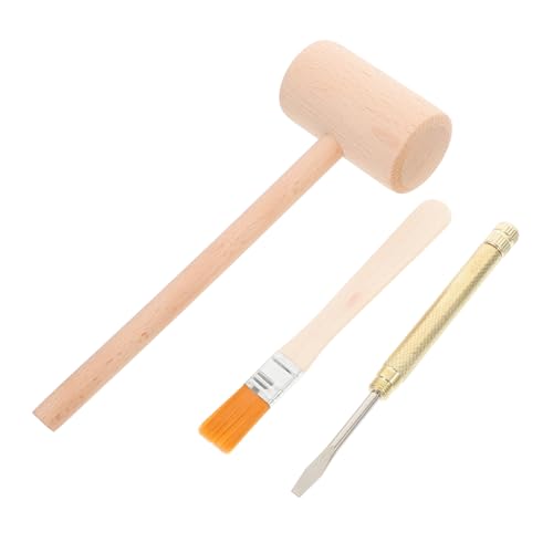 HOODANCOS 1 Satz Ausgrabungsset Grabungswerkzeug Set für Jungen und Mädchen mit Holzhammer Metallmeißel und Pinsel Lernspielzeug Feinmotorik und Kreativität für Stem Aktivitäten und von HOODANCOS