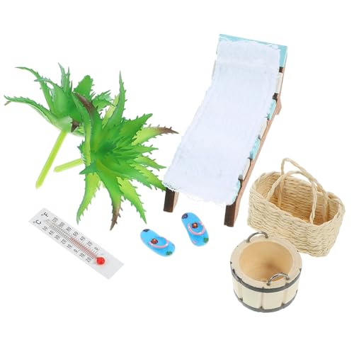 HOODANCOS 1 Satz Dollhouse Realistische Holzliegestühle für Strand und Sommerszenen Kreative Mikroszenen Deko HOODANCOS 1 Satz Dollhouse Realistische Holzliegestühle für Strand und Sommerszenen Kreative Mikroszenen Deko von HOODANCOS