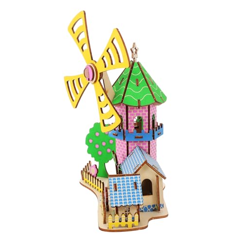 HOODANCOS 1 Satz Holz Puzzle Windmühlenhaus Bausatz für DIY Holzmodell für Dekoration Anspruchsvolles Puzzle für Wohnkultur HOODANCOS 1 Satz Holz Puzzle Windmühlenhaus Bausatz für DIY Holzmodell für Dekoration Anspruchsvolles Puzzle für Wohnkultur von HOODANCOS