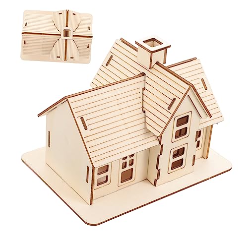HOODANCOS 1 Satz Holzpuzzle DIY Modell Eines Kleinen Holzhauses für Erwachsene Kreatives Basteln für Wohn und Bürodekoration Präzise Verarbeitung Langlebig und Sicher von HOODANCOS