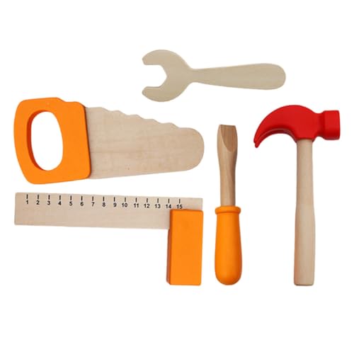 HOODANCOS 1 Satz Holzspielzeug Werkzeugset für Kleinkinder Imitierter Schraubenschlüssel Holzschraubendreher Winkelmesser Holzschlüssel und Säge Dekoratives Lernspielzeug für Jungen und HOODANCOS 1 Satz Holzspielzeug Werkzeugset für Kleinkinder Imitierter Schraubenschlüssel Holzschraubendreher Winkelmesser Holzschlüssel und Säge Dekoratives Lernspielzeug für Jungen und von HOODANCOS