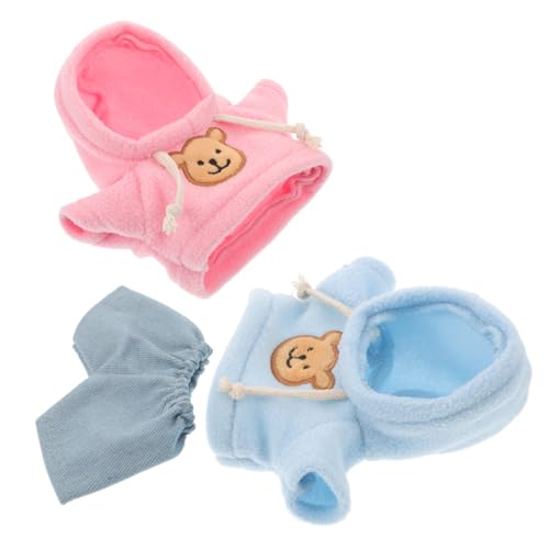 HOODANCOS 1 Satz Hoodie Hose für Stofftier Süßes Outfit für DIY Umkleidepaß für Plüschbären Teilig Blaue Kapuzenjacke Rosa Kapuzenjacke Hellblaue Jeans HOODANCOS 1 Satz Hoodie Hose für Stofftier Süßes Outfit für DIY Umkleidepaß für Plüschbären Teilig Blaue Kapuzenjacke Rosa Kapuzenjacke Hellblaue Jeans von HOODANCOS