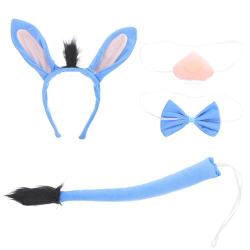 HOODANCOS 1 Satz Kostümzubehör für Erwachsene Eselohren Haarreif Fliege Nase Cosplay für Halloween und Themenpartys Vielseitig Einsetzbar und Elastisch für Optimalen Tragekomfort HOODANCOS 1 Satz Kostümzubehör für Erwachsene Eselohren Haarreif Fliege Nase Cosplay für Halloween und Themenpartys Vielseitig Einsetzbar und Elastisch für Optimalen Tragekomfort von HOODANCOS