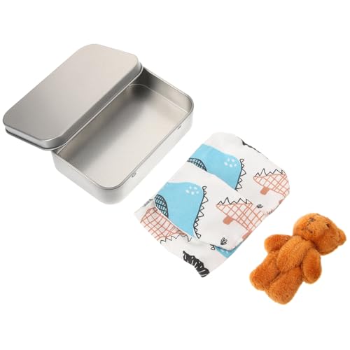 HOODANCOS 1 Satz Mini Plüschbär im Blechkasten Mini Bear Dekoration für Kinderzimmer und Zuhause für Freunde und Familie Leichter und Tragbarer Kuscheltier Anhänger von HOODANCOS