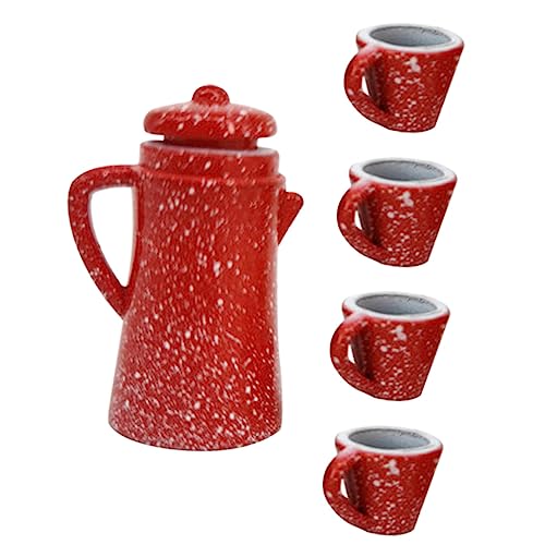 HOODANCOS 1 Satz Mini Teeservice Set für Puppenhaus Teiliges Set mit und Tassen aus Leichtem und Sicherem Material Dekoration für im Märchenhaus von HOODANCOS